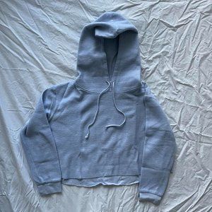 Cropped teddy blue hoodie